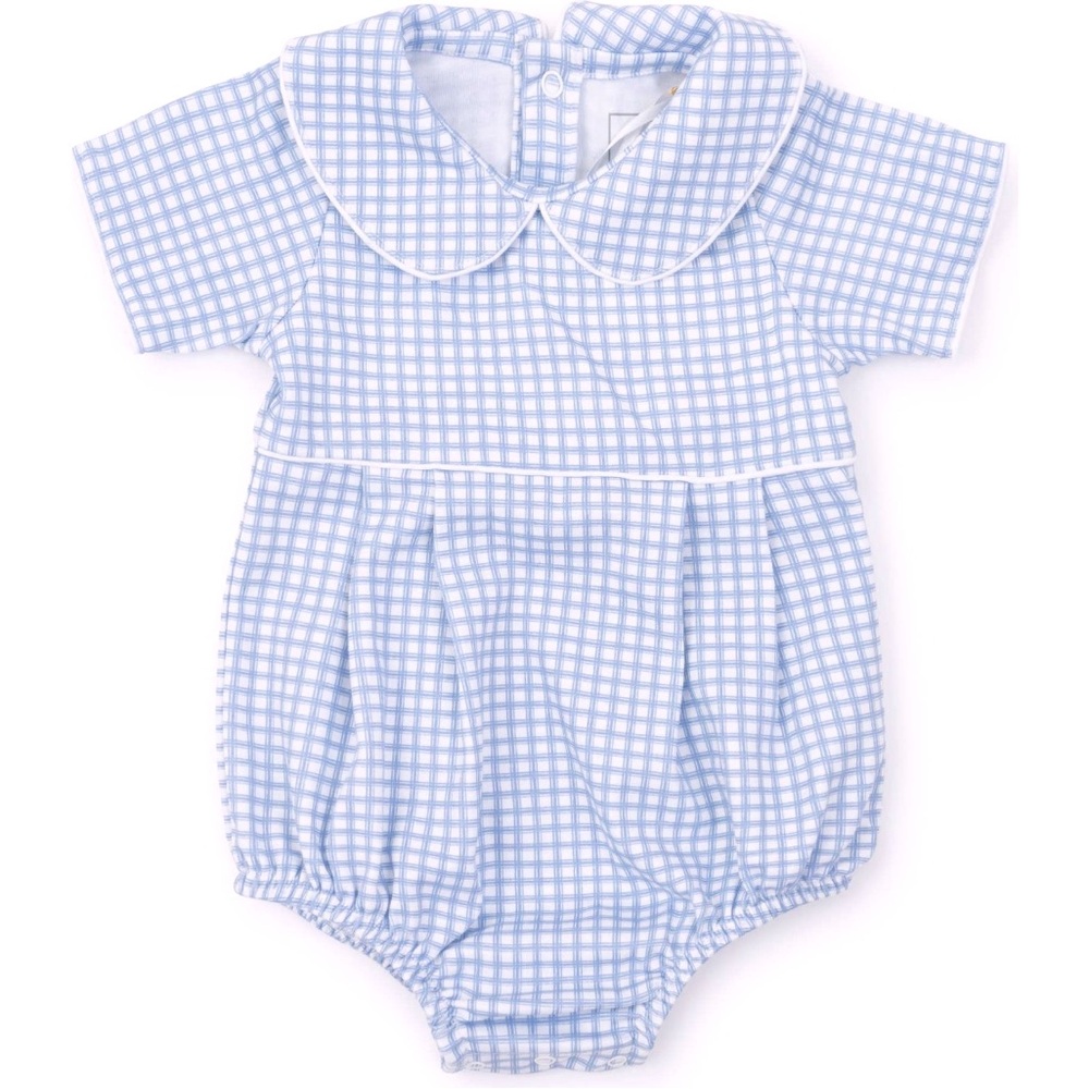 Blue Gingham Baby Romper